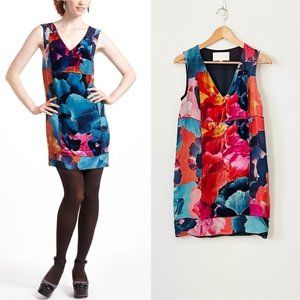 Anthropologie Leifsdottir Silk Night Peony Dress, Sz 4